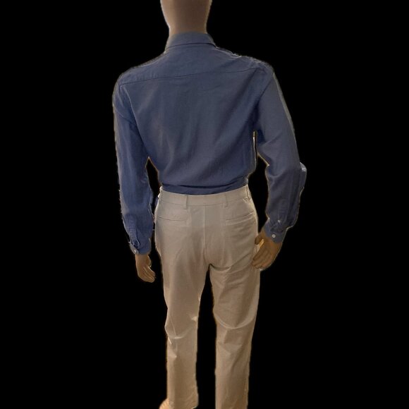 Blue Collared Shirt/Black Pattern Zara Man USA Large/ Mex. 42 Slim Fit - Picture 6 of 6